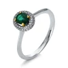 Ring 750/18K Gelbgold/Weissgold Diamant 0.16ct. Smaragd 0.38ct.