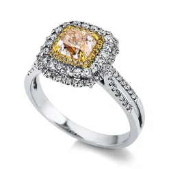 Ring 750/18K Gelbgold/Weissgold Diamant 1.53ct.