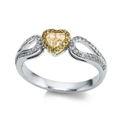 Ring 750/18K Gelbgold/Weissgold Diamant 0.48ct.