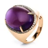 Ring 750/18K Rotgold Diamant 0.38ct. Perlmutt 14.44ct.