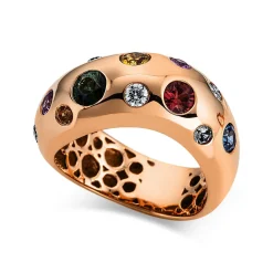 Ring 750/18K Rotgold Diamant 0.18ct. Safir 1.6ct.