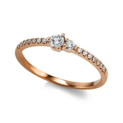 Ring 750/18K Rotgold Diamant 0.21ct.