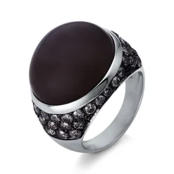 Ring 750/18K Weissgold Diamant 2.15ct. Mondstein 17ct.
