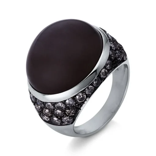 Ring 750/18K Weissgold Diamant 2.15ct. Mondstein 17ct.