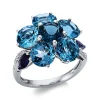 Ring 750/18K Weissgold Diamant 0.12ct. Topas 9.2ct.