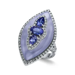 Ring 585/14K Weissgold Diamant 1.17ct. Tansanit 14.27ct.