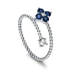 Ring 750/18K Weissgold Diamant 0.09ct. Safir 0.32ct.