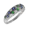 Ring 585/14K Weissgold Diamant 0.31ct. Safir 0.45ct.