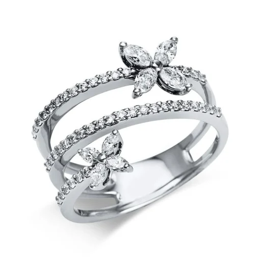 Ring 750/18K Weissgold Diamant 0.76ct.