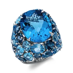 Ring 750/18K Weissgold Topas 43.4ct.
