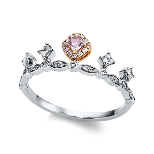 Ring 750/18K Weissgold/Rotgold Diamant 0.35ct.