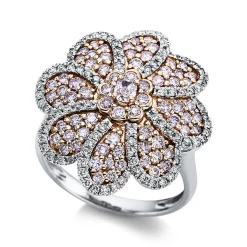 Ring 750/18K Weissgold/Rotgold Diamant 1.56ct.
