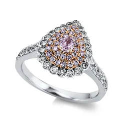 Ring 750/18K Weissgold/Rotgold Diamant 1.06ct.