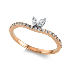 Ring 750/18K Weissgold/Rotgold Diamant 0.32ct.