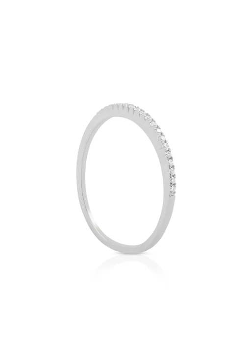 Ring Weissgold 750 Brillanten 0.10ct. Rivère 4-Grifffassung (54)