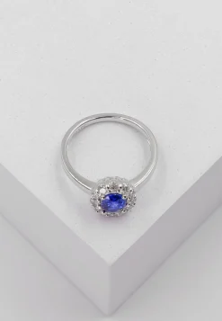 Ring Weissgold 750 Diamant 0.40ct. Saphir 0.88ct.