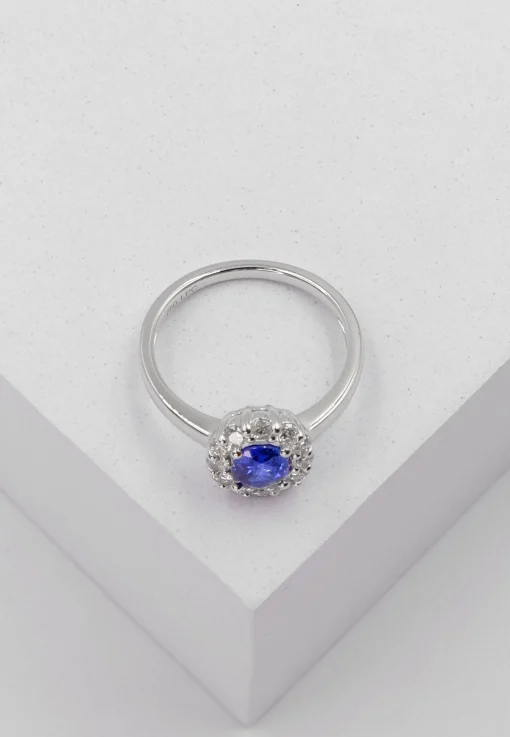 Ring Weissgold 750 Diamant 0.40ct. Saphir 0.88ct.