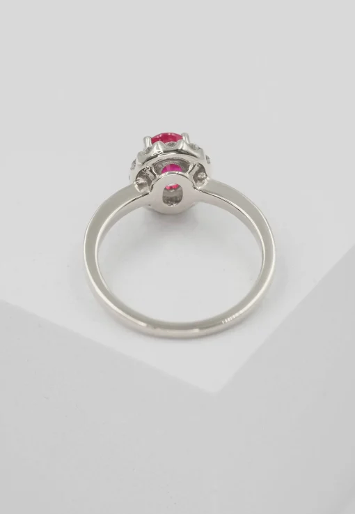 Ring Weissgold 750 Rubin 0.92ct.Brillanten 0.39ct. (56)