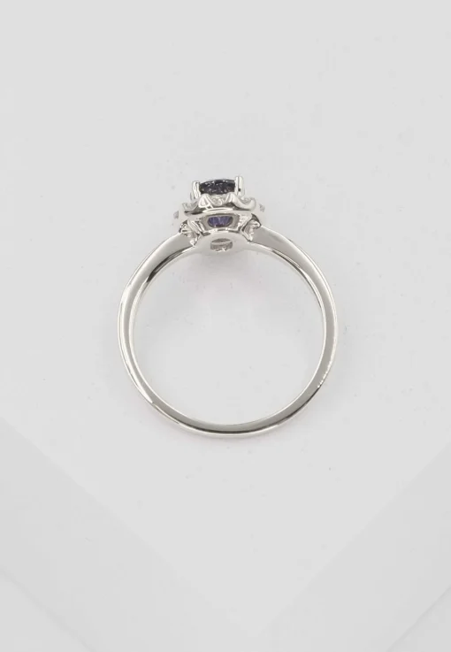 Ring Weissgold 750 Saphir 0.88ct. Brillanten 0.36ct. (56)