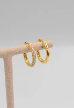 Scharnier-Creolen Diamant 0.334ct.  Gelbgold 750, 17mm