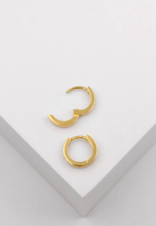 Scharnier-Creolen Gelbgold 750 Zirkonia 14mm