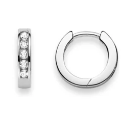 Scharnier-Creolen Silber 925 Zirkonia 12mm