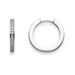 Scharnier-Creolen Silber 925 Zirkonia 16mm