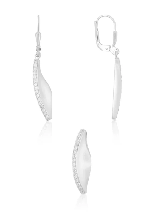Schmuckset Silber 925 Zirkonia, 24x7mm
