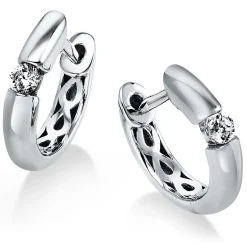 Solitaire Ohrstecker  Platin 95K, Diamant 0.1ct.