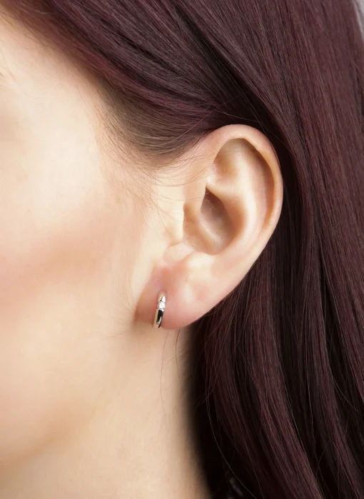Solitaire Ohrstecker  Platin 95K, Diamant 0.1ct.