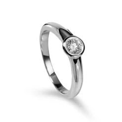 Solitaire Ring Diamant 0.40ct. Weissgold 750