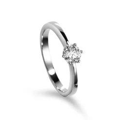 Solitaire Ring Diamant 0.50ct. Weissgold 750