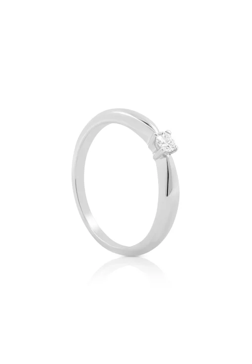 Solitaire Ring Diamant 0.10ct. Palladium-Weissgold 750