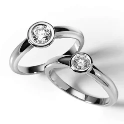 Solitaire Ring Diamant 0.10ct. Weissgold 750