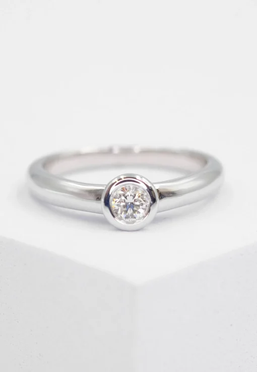 Solitaire Ring Diamant 0.20ct. Weissgold 750