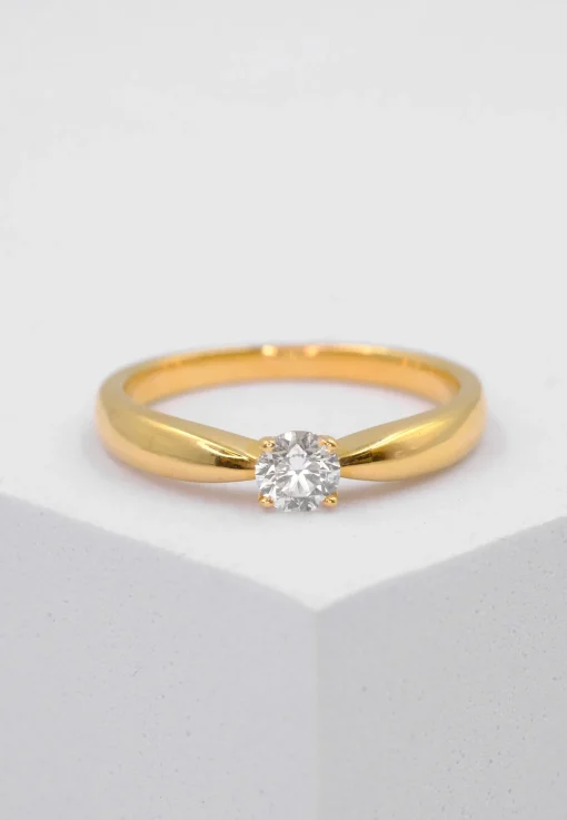 Solitaire Ring Diamant 0.30ct. Gelbgold 750