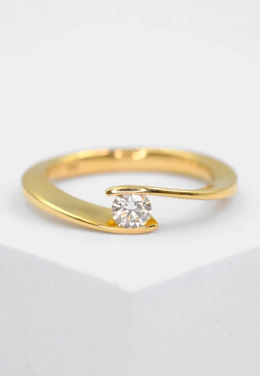 Solitaire Ring Diamant 0.20ct. Gelbgold 750
