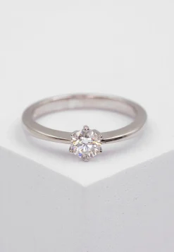 Solitaire Ring Diamant 0.40ct. Weissgold 750