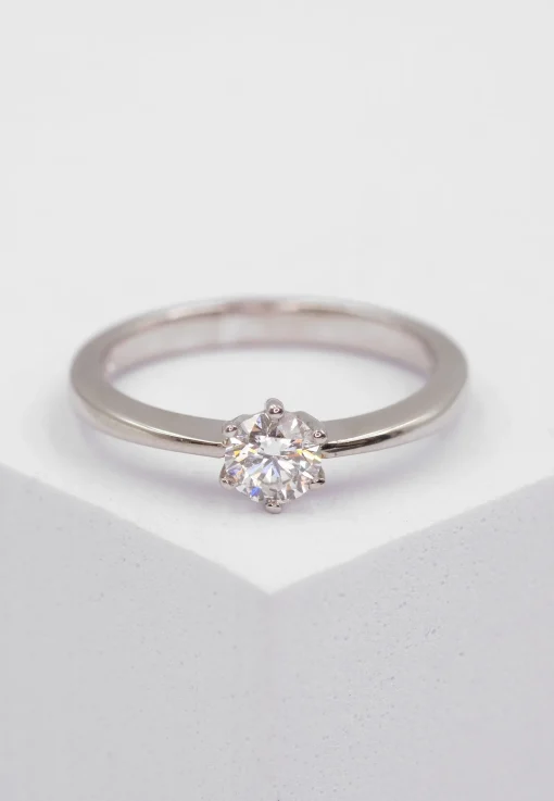 Solitaire Ring Diamant 0.40ct. Weissgold 750
