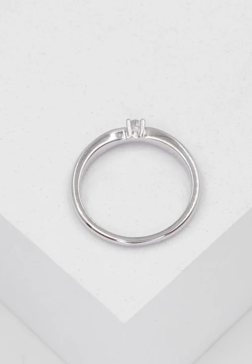 Solitaire Ring Diamant 0.10ct. Palladium-Weissgold 750
