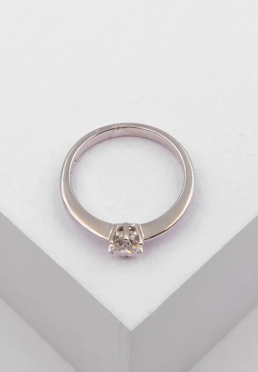 Solitaire Ring Diamant 0.40ct. Weissgold 750