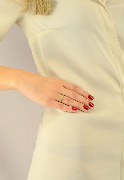 Solitaire Ring Diamant 0.50ct. Bicolor Gelb-/Weissgold