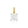 Solitär Anhänger 4-Griff-Fassung Gelbgold 750 Diamant 0.50ct. Fassung Weissgold 750, 9x6mm
