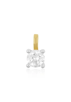Solitär Anhänger 4-Griff-Fassung Gelbgold 750 Diamant 0.50ct. Fassung Weissgold 750, 9x6mm