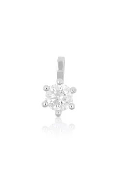 Solitär Anhänger 6-Griff-Fassung Weissgold 750 Diamant 0.50ct. 9x8mm