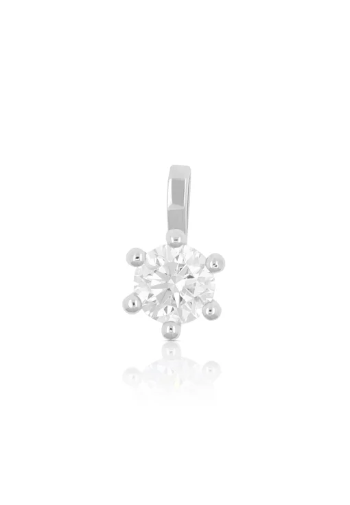 Solitär Anhänger 6-Griff-Fassung Weissgold 750 Diamant 0.50ct. 9x8mm
