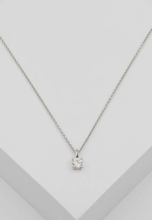 Solitär Anhänger 4-Griff-Fassung Weissgold 750 Diamant 0.33ct. 9x5.5mm