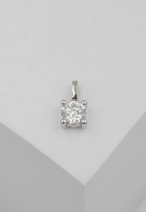 Solitär Anhänger 4-Griff-Fassung Weissgold 750 Diamant 0.33ct. 9x5.5mm
