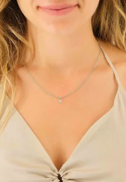 Solitär Anhänger 4-Griff-Fassung Weissgold 750 Diamant 0.33ct. 9x5.5mm