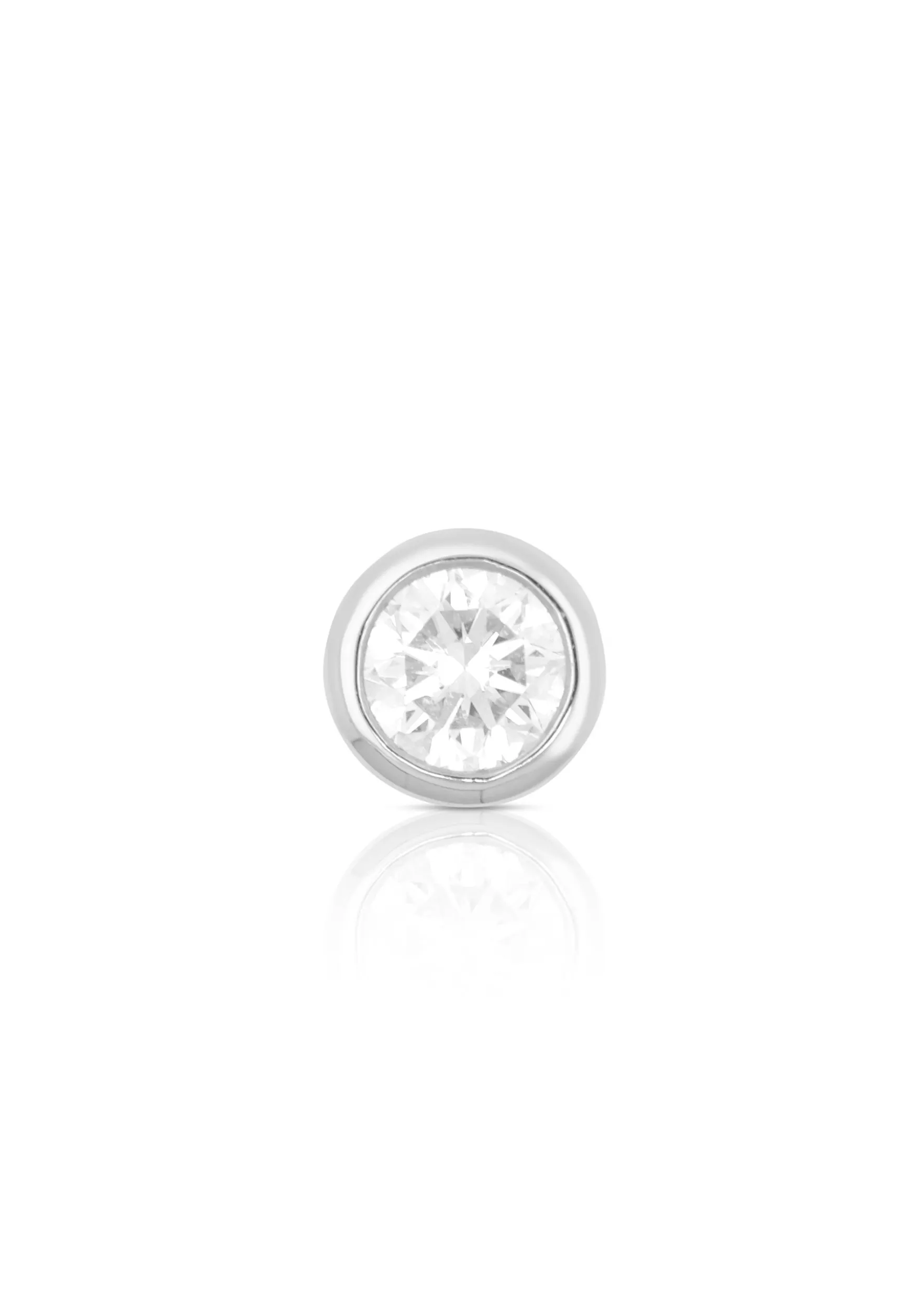 Solitär Anhänger Zargenfassung Weissgold 750 Diamant 0.15ct. 5x5mm